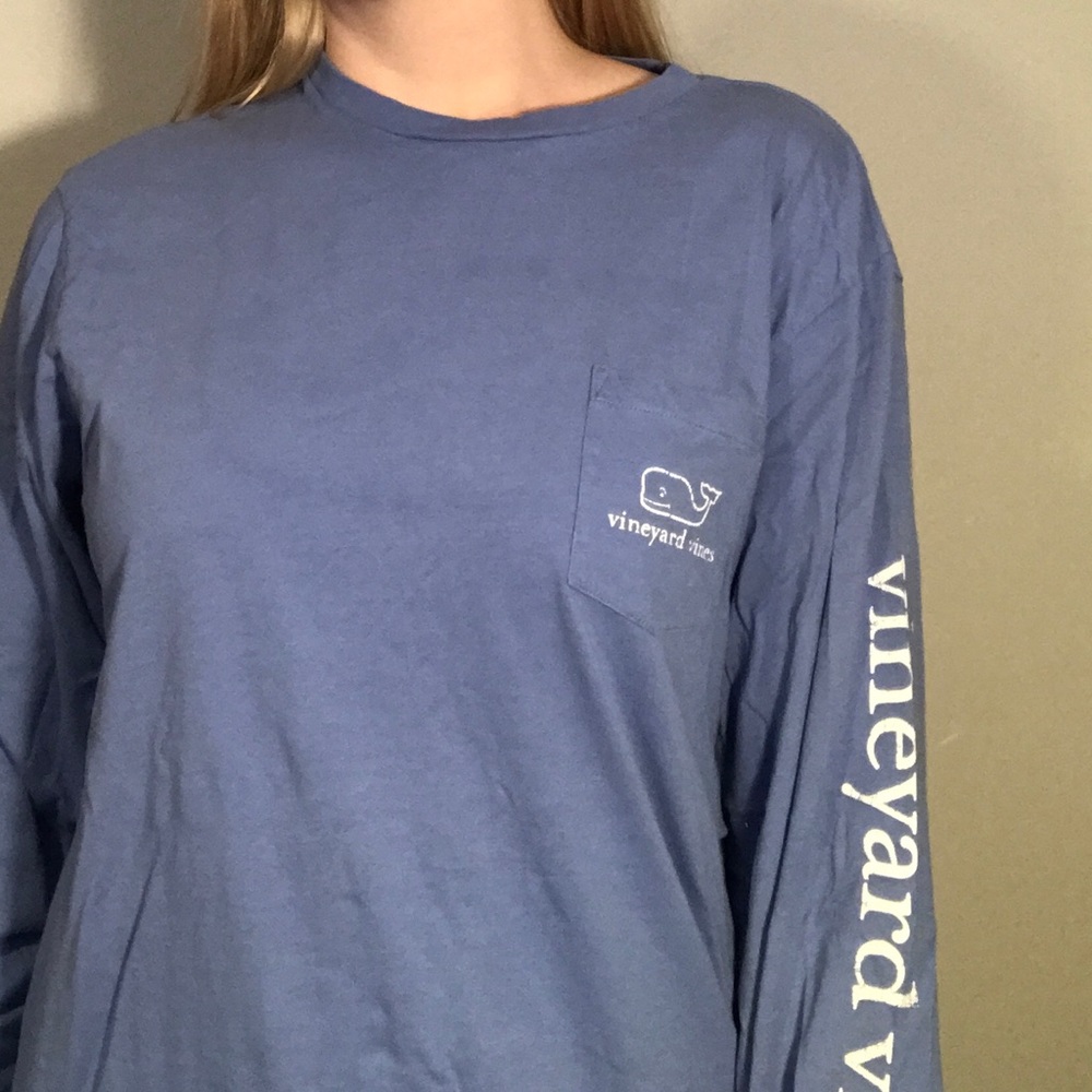 Vineyard Vines Long Sleeve Medium Blue Tshirt